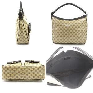 Gucci Brown GG Leather Crystal Handbag Brown